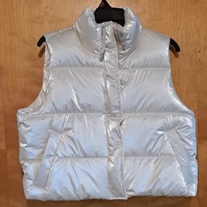 PINK Victoria's Secret Cream Puffer Vest